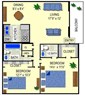 2 Bedroom 1.5 Bath